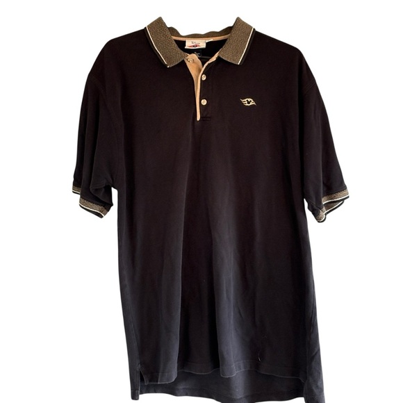 Disney Cruise Line Vintage Mens Black Tan Polo Size XL - Picture 1 of 6